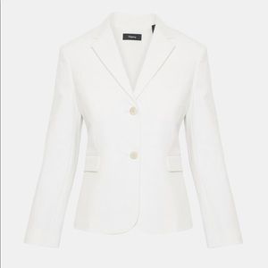 Theory double stretch cotton jacket shrunken white